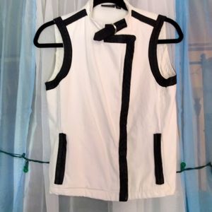 Cream canvas moto vest